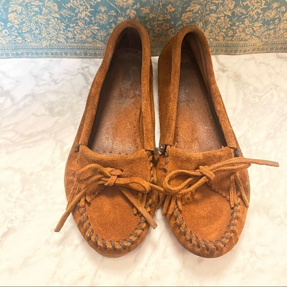 Minnetonka Kilty Suede Moccasins